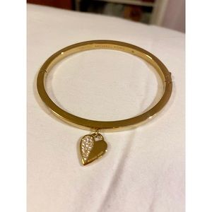 Michael Kors Gold-Tone Heart Hinged Bangle